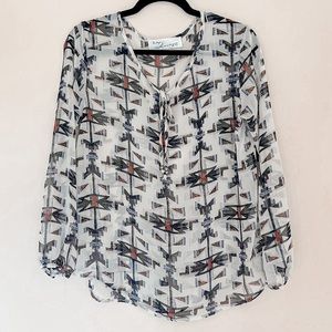 Vintage Havana Semi Sheer Blouse Size Medium